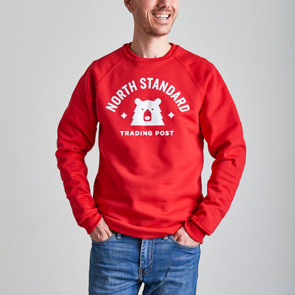 Varsity Crew Sweatshirt - Red with White