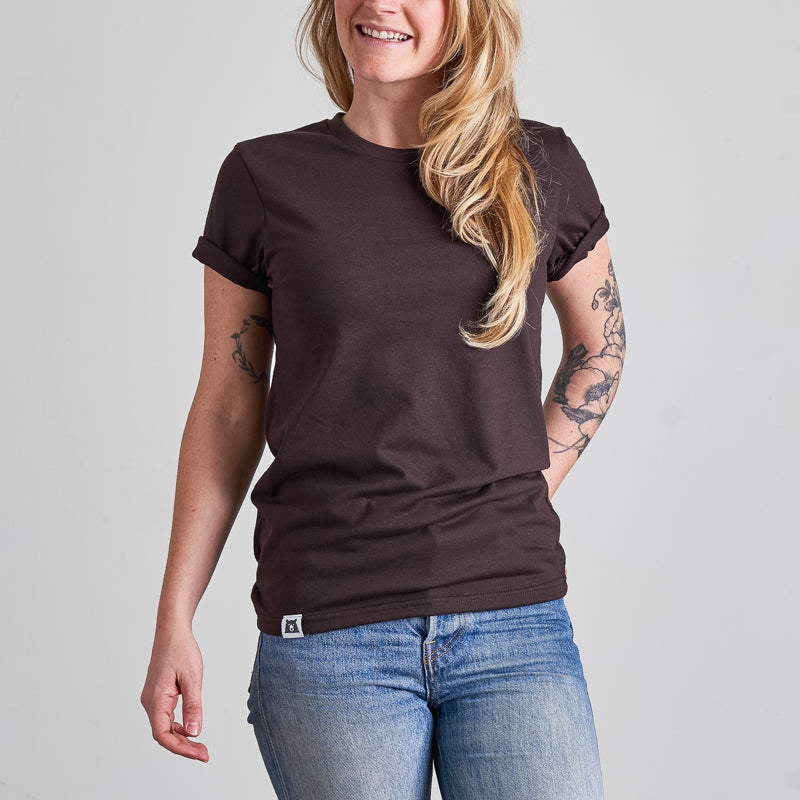 BASICS Perfect Crew Tee - Chocolate Brown