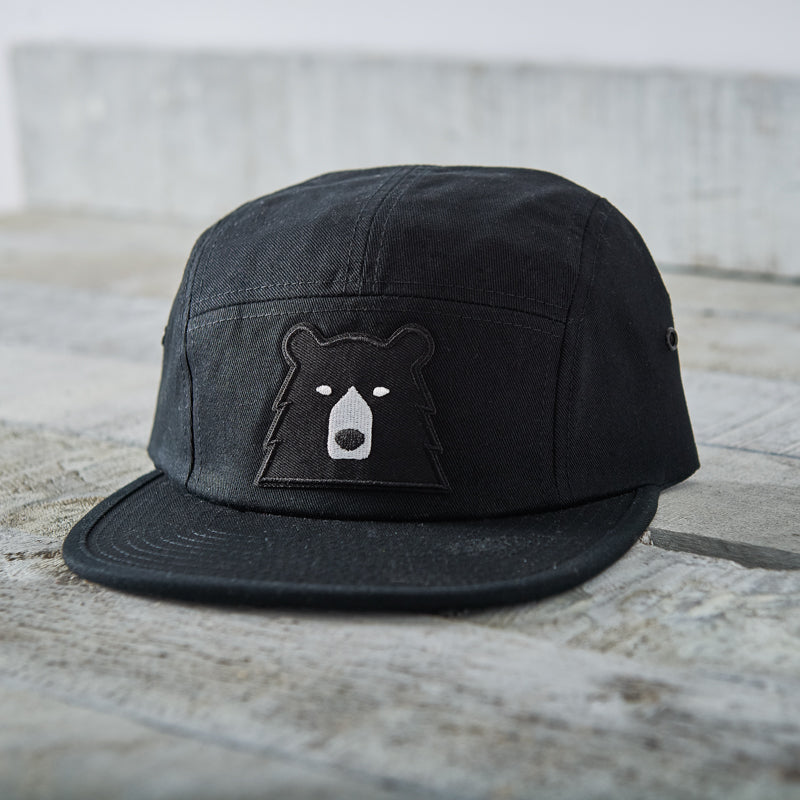 5 Panel - Black with Black Bear