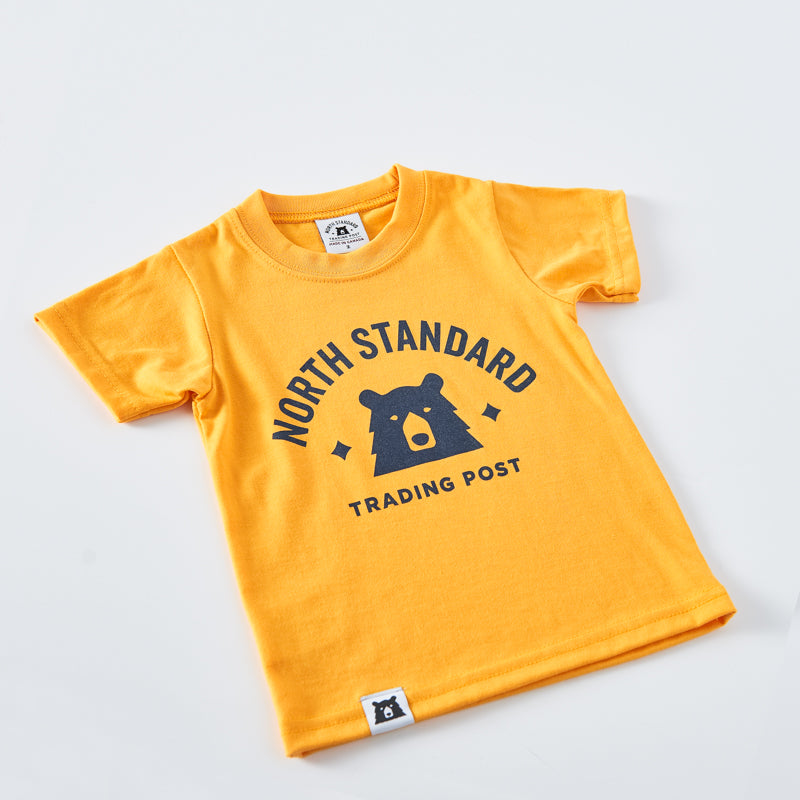 Kids Primary Tee - Golden Yellow with Navy