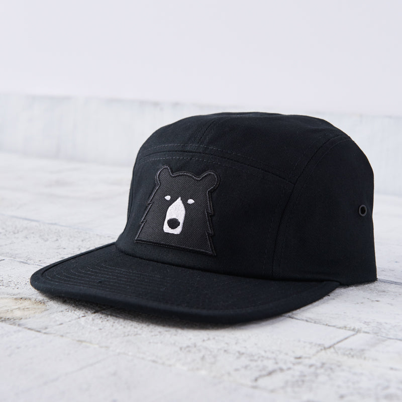 5 Panel - Black with Black Bear