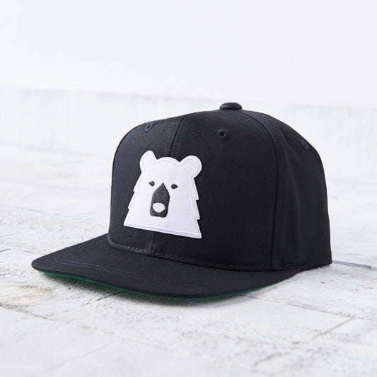 Youth Snapback - Black with Polar Bear