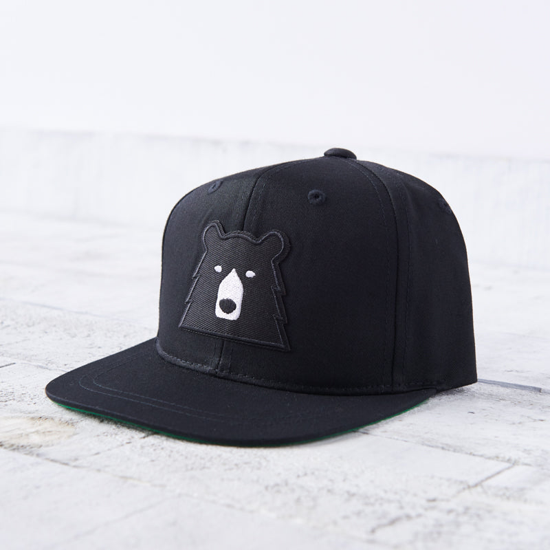Youth Snapback - Black with Black Bear