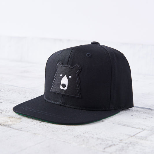 Youth Snapback - Black with Black Bear