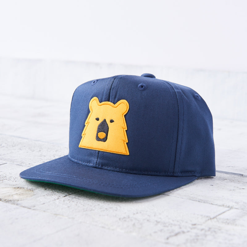 Kids Snapback - Navy with Golden Yellow Bear