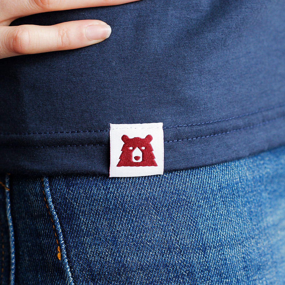 Varsity Tee - Navy with White