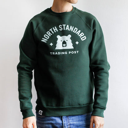 Varsity Crew Sweatshirt - Forest with White
