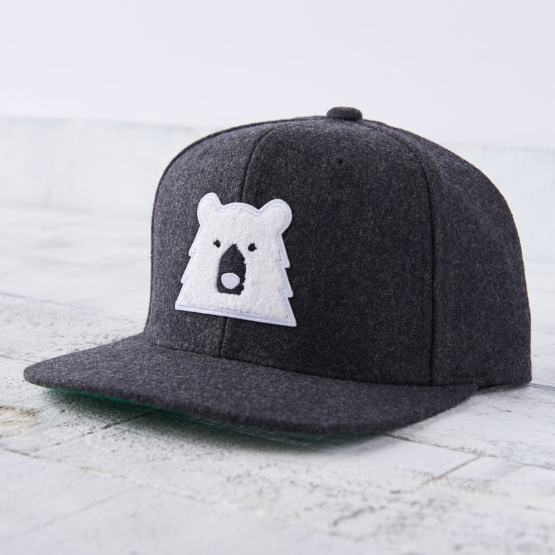 Melton Snapback - Charcoal with Polar Chenille Bear