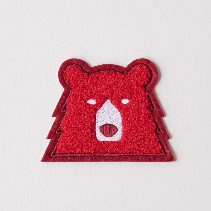 Patch - Chenille Bear - Burgundy
