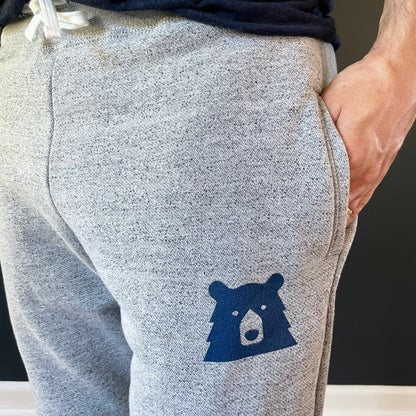 Jogger Fit Sweatpants - Ash Marl with Navy