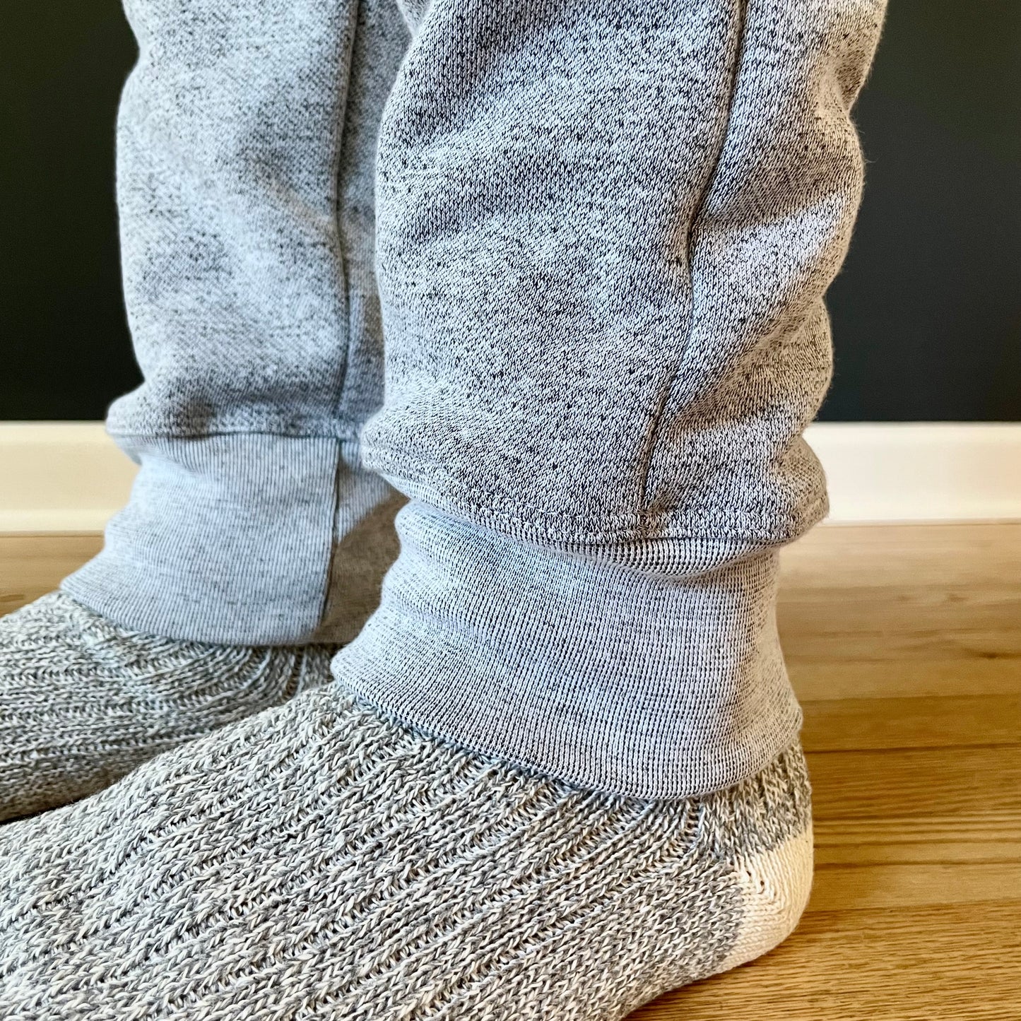 Jogger Fit Sweatpants - Ash Marl with Navy