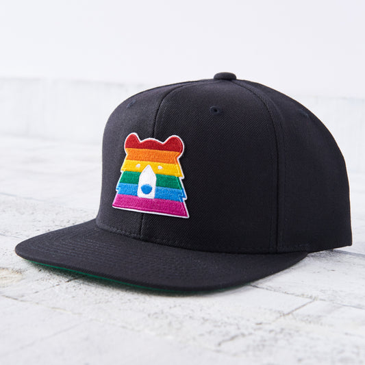 Snapback - Black with Pride Bear