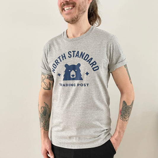 Varsity Tee - Heather Grey with Navy