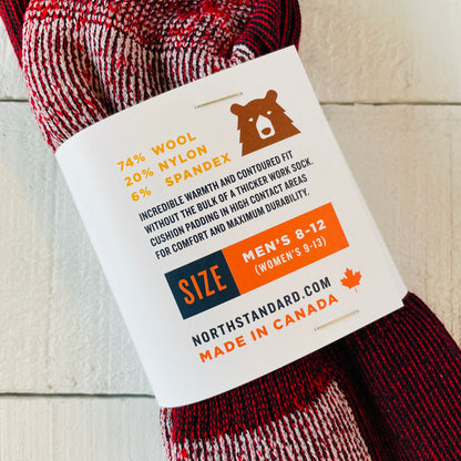 Merino Wool Hike Socks - Burgundy